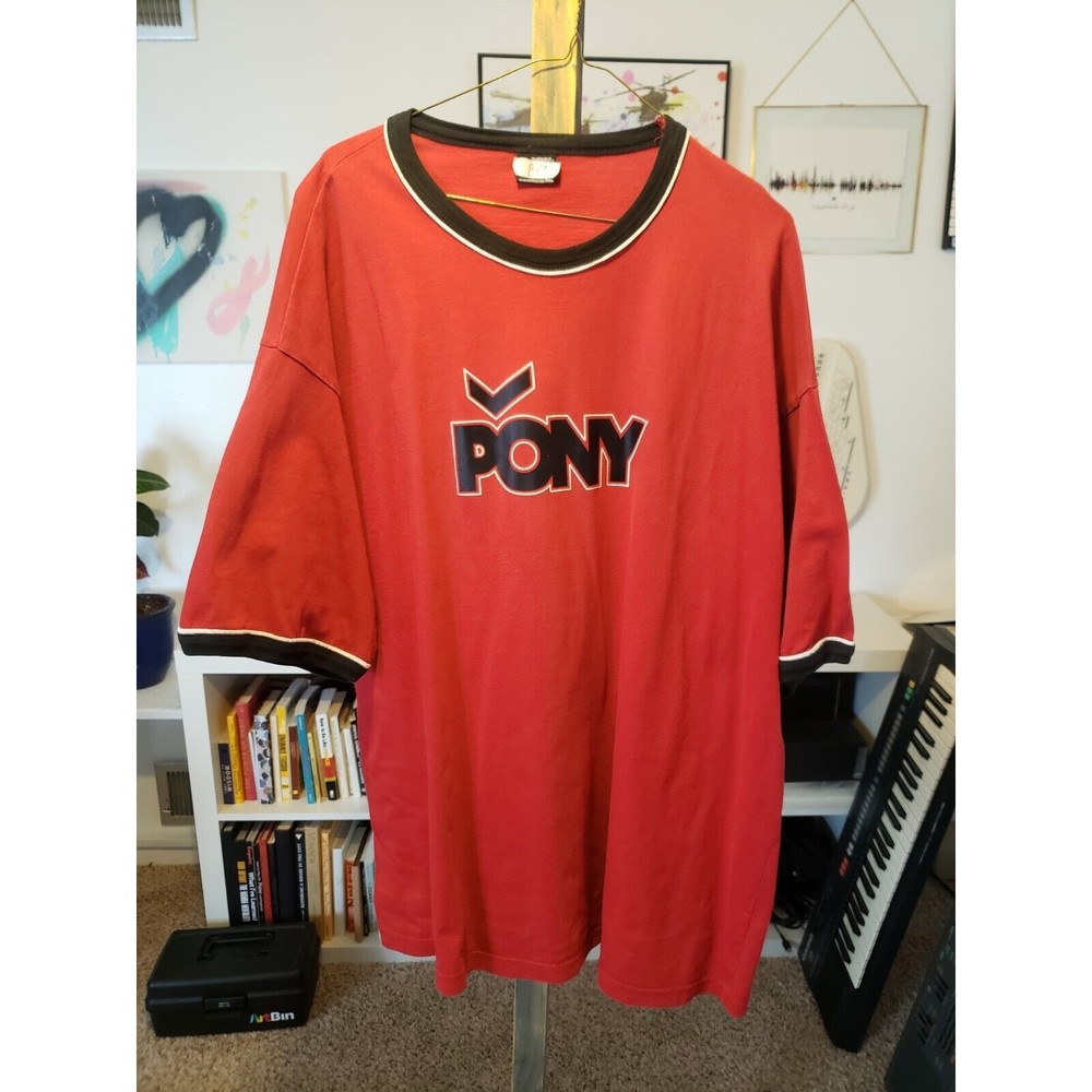 PONY vintage 90s Tshirt XXL Red Original